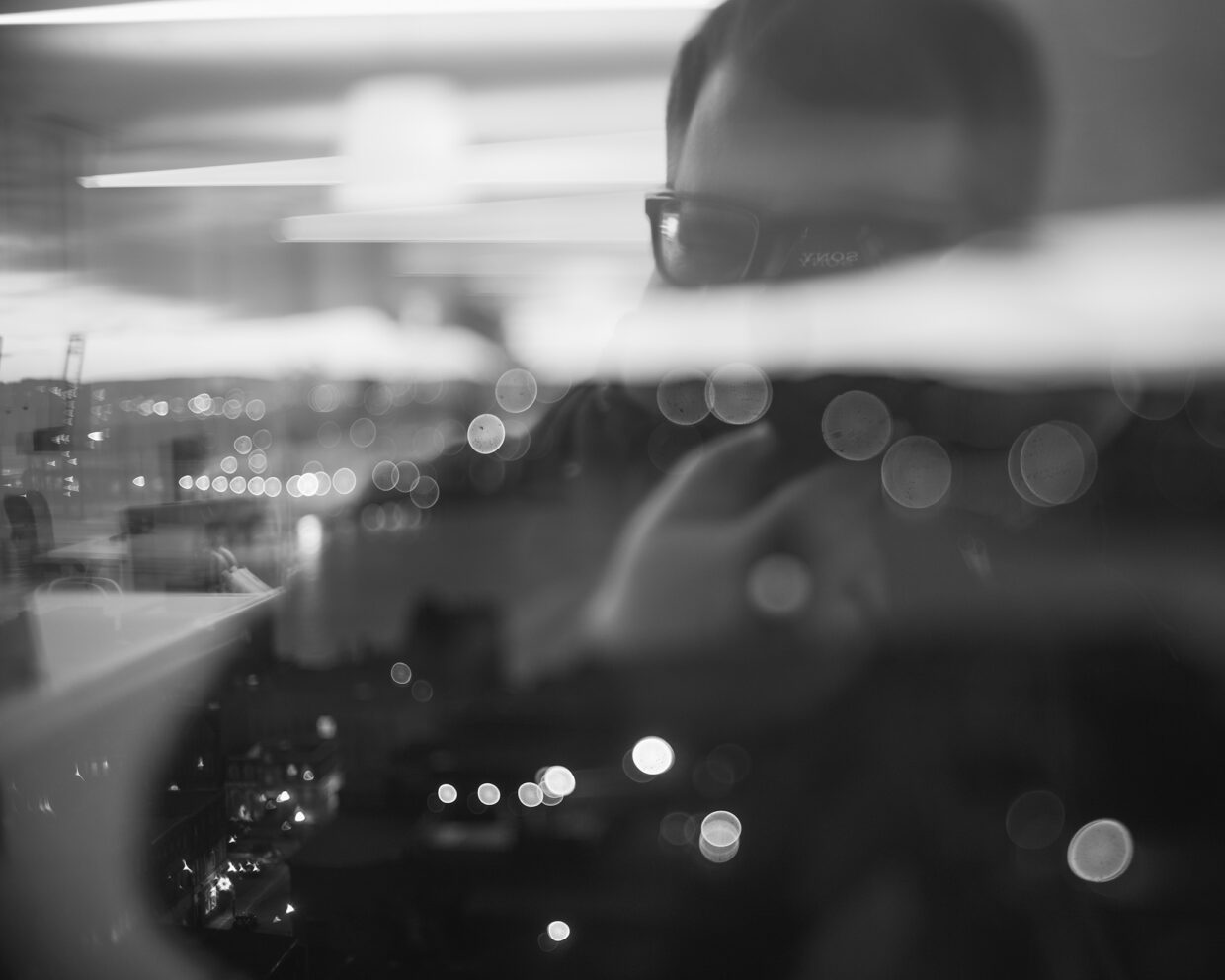 Self portrait. Window reflection. All mixed up.